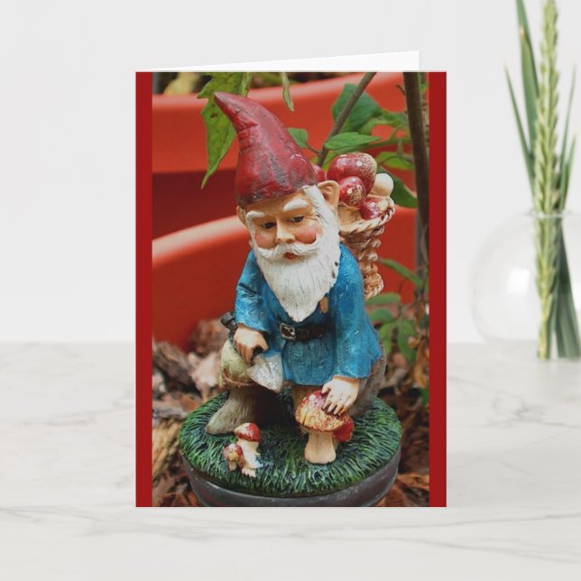 Cartão greeting card - garden gnome (Frente)