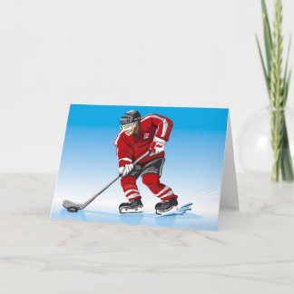 Cartão Greeting Card Ice Hockey Player Winter Sport
