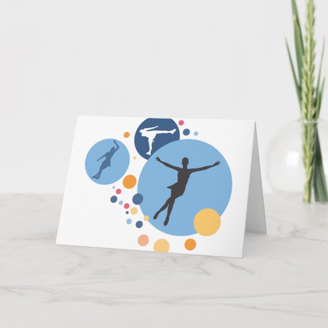 Cartão Greeting Card - Ice Skate Circles (Frente)