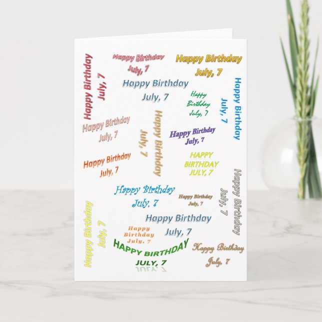 Cartão Greeting Card July 7, Birthday (Frente)