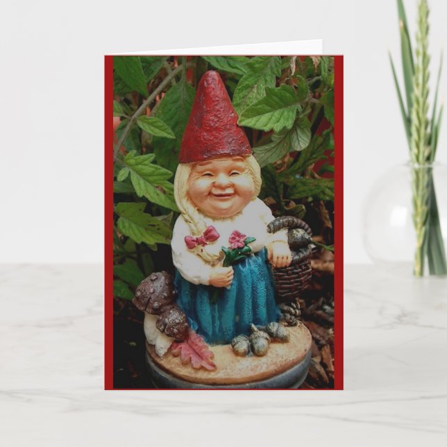 Cartão greeting card - lady garden gnome (Frente)