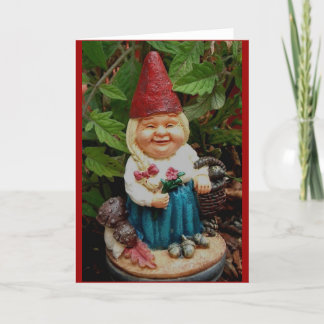 Cartão greeting card - lady garden gnome