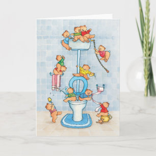 Cartão Greeting card "Little Bears on the Toilet"