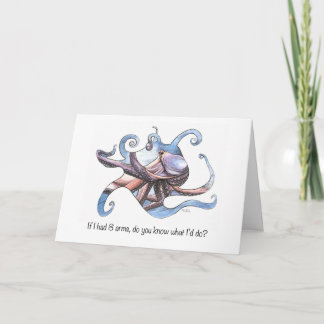 Cartão Greeting Card, Love card, Octopus illustration,