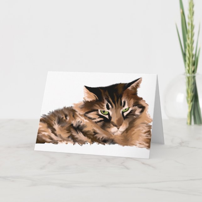 Cartão Greeting Card Maine Coon Cat (Frente)
