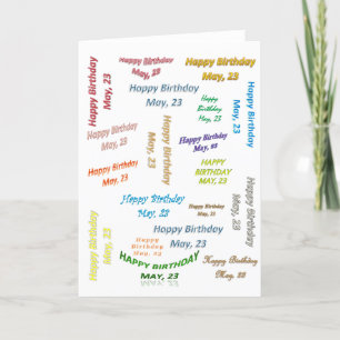 Cartão Greeting Card May, 23 Birthday
