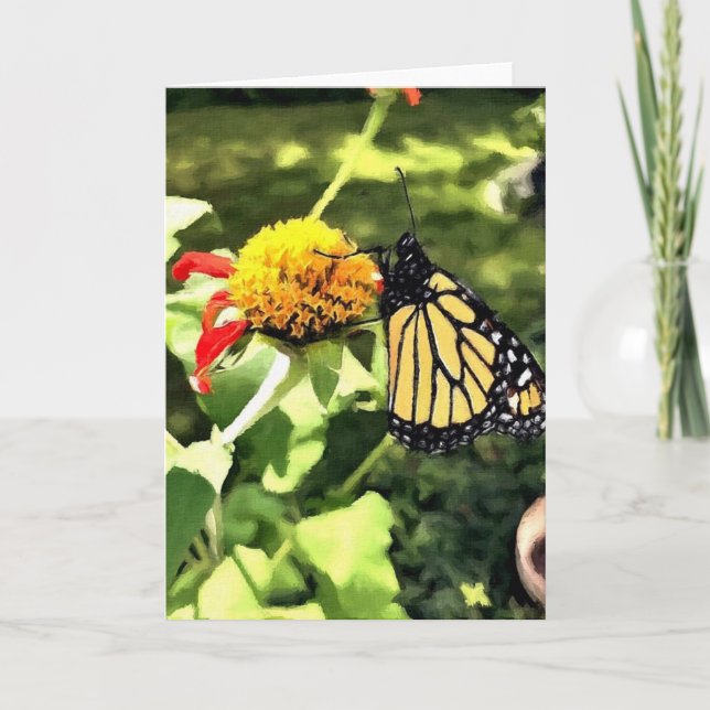 Cartão Greeting Card Monarch on Tithonia (Frente)