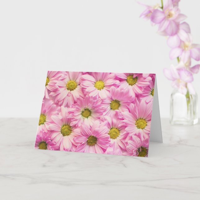 Cartão Greeting Card - Pink Gerbera Daisies (Orquídea)