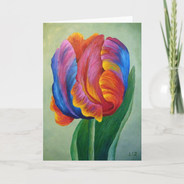 Cartão Greeting Card Rainbow Tulip (Frente)
