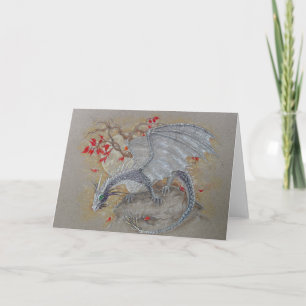 Cartão Greeting Card - Silver Dragon