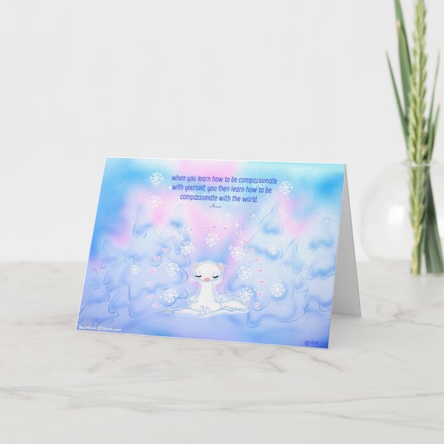 Cartão Greeting card snow ferret (Frente)