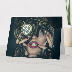 Cartão Greeting Card - Steampunk Art 'Surprised'