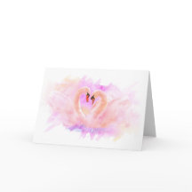 Greeting Card Swans em Love