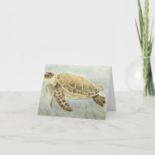 Cartão Greeting Card Watercolor Sea Turtle
