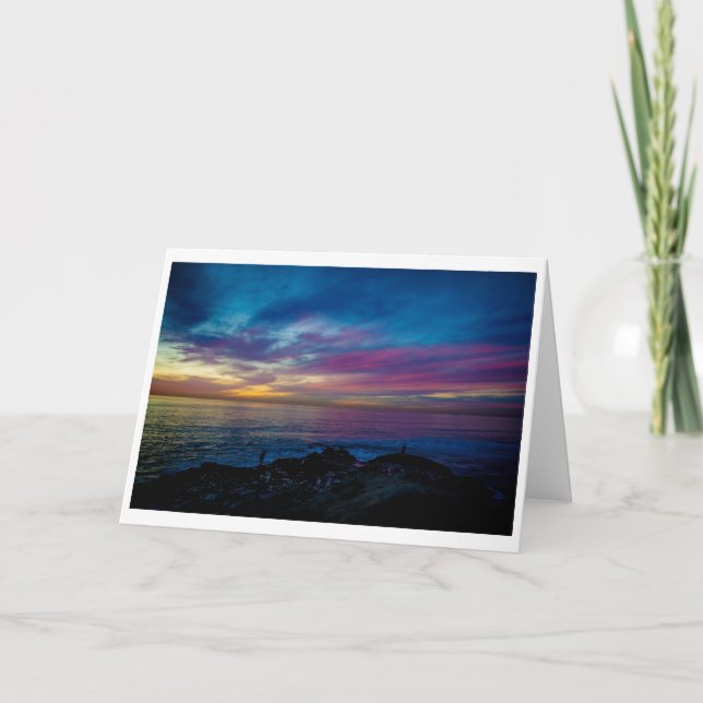 Cartão Greeting Card - Watercolor Sunset (Frente)