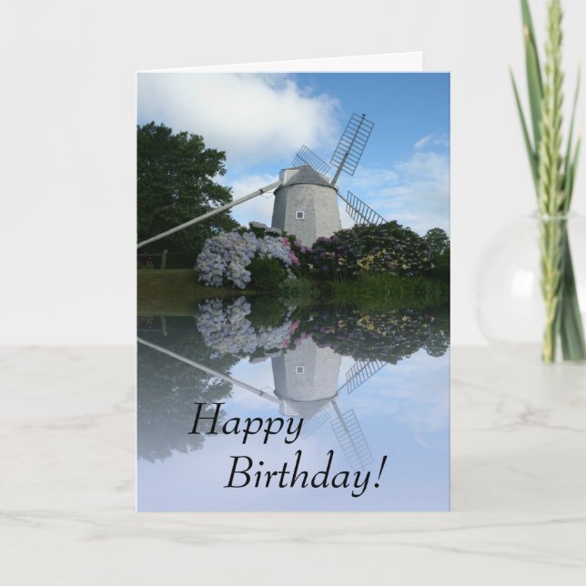 Cartão Greeting Card Windmill Happy Birthday (Frente)