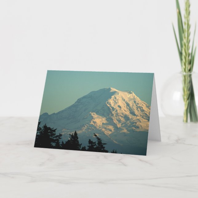 Cartão Greeting Card: Winter Mt. Rainier (Frente)