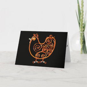 Cartão Greeting Card - Wire Chicken