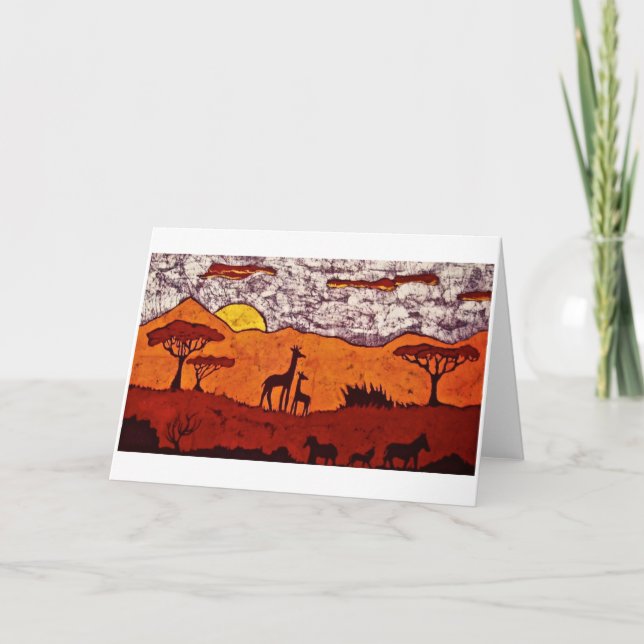 Cartão Greeting Card with Batik of African Landscape (Frente)