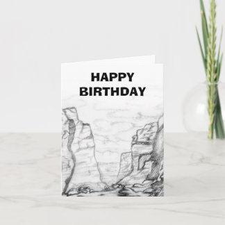 Cartão Greeting Card with canyon sketched on it