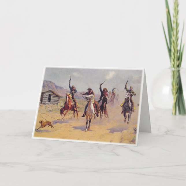 Cartão Greeting Card With Cowboy Painting (Frente)