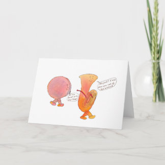 Cartão Greeting card with drum and tuba