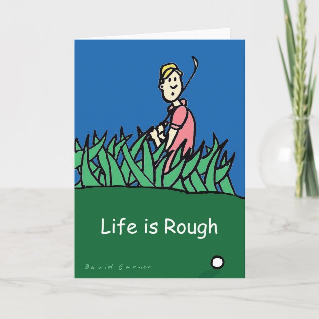 Cartão Greeting card with golf illustration and quote (Frente)