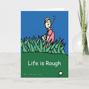 Cartão Greeting card with golf illustration and quote