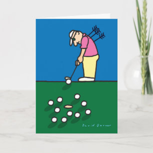 Cartão Greeting card with golfer illustration