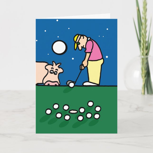 Cartão Greeting card with golfer illustration (Frente)