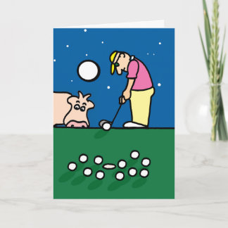 Cartão Greeting card with golfer illustration