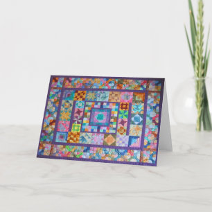 Cartão Greeting Card with Photo of Handmade Quilt