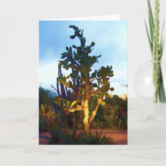 Cartão greeting card with prickly pear cactus tree