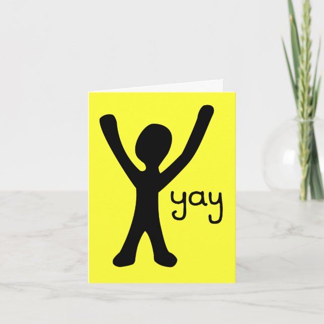 Cartão Greeting Card with Stick Man and Yay! (Frente)