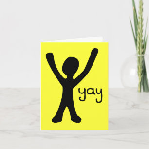 Cartão Greeting Card with Stick Man and Yay!