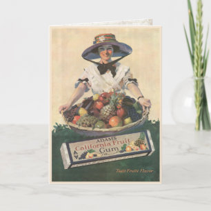 Cartão Greeting Card with Vintage California Fruit Lady