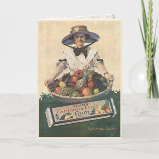 Cartão Greeting Card with Vintage California Fruit Lady