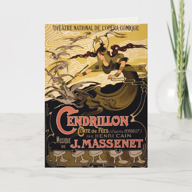 Cartão Greeting Card With Vintage Theatre Poster (Frente)