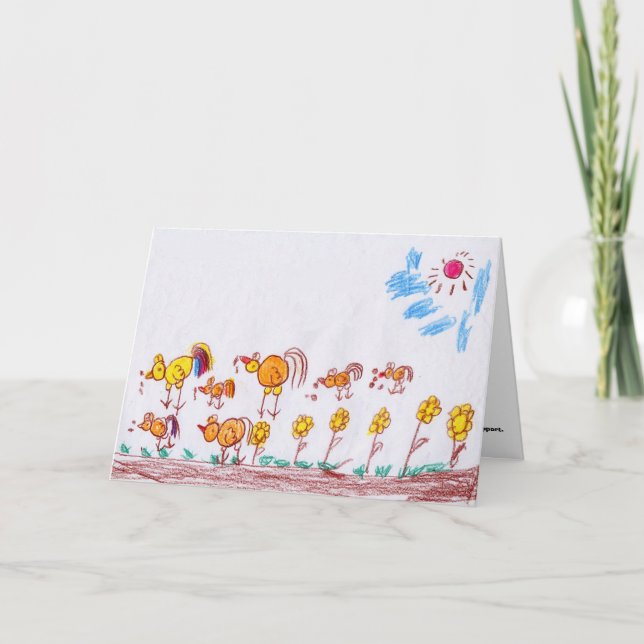 CARTÃO GREETING: "Chickens" by Mãe Theu (segundo) (Frente)