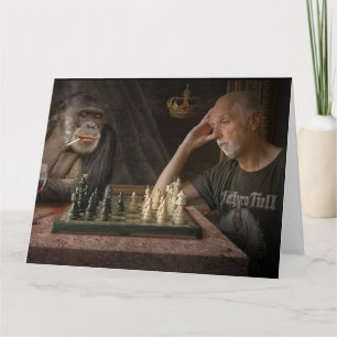 CARTÃO GREETING DE CHIMPANZEE, DE ANIVERSÁRIO, JUM