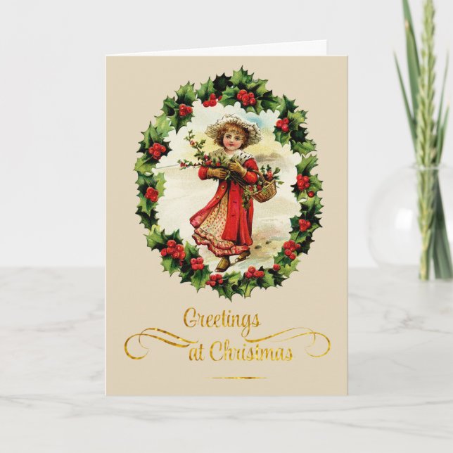 Cartão Greetings At Christmas Card (Frente)