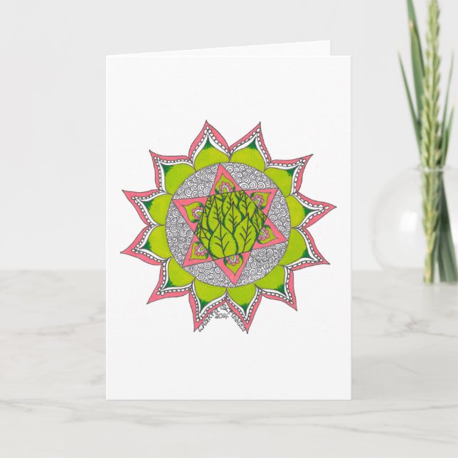 Cartão greetings card featuring the heart chakra (Frente)