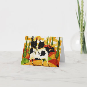 Cartão Greetings card - Whimsical Tuscan Farm Animals