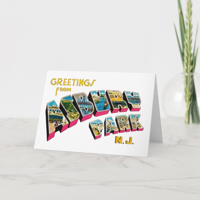 Cartão Greetings from Asbury Park New Jersey (Frente)