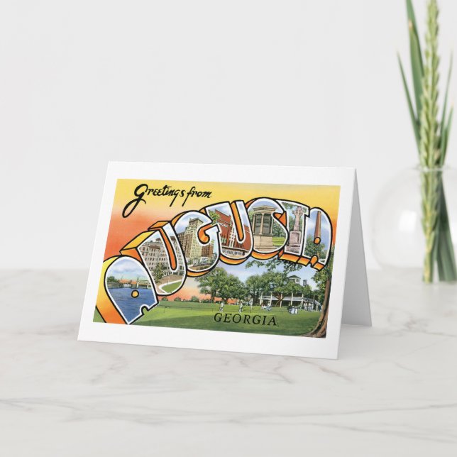 Cartão Greetings from Augusta, Georgia (Frente)
