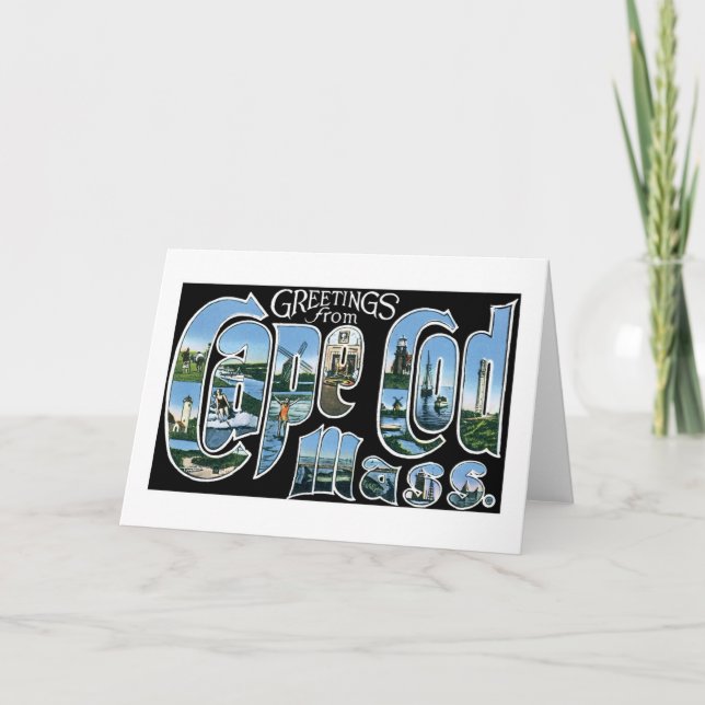 Cartão Greetings from Cape Cod, Mass! (Frente)