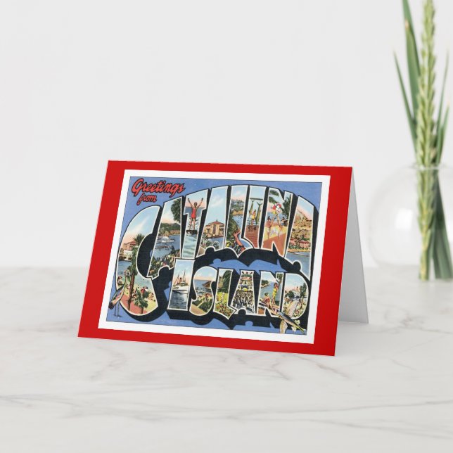 Cartão Greetings From Catalina Island California (Frente)