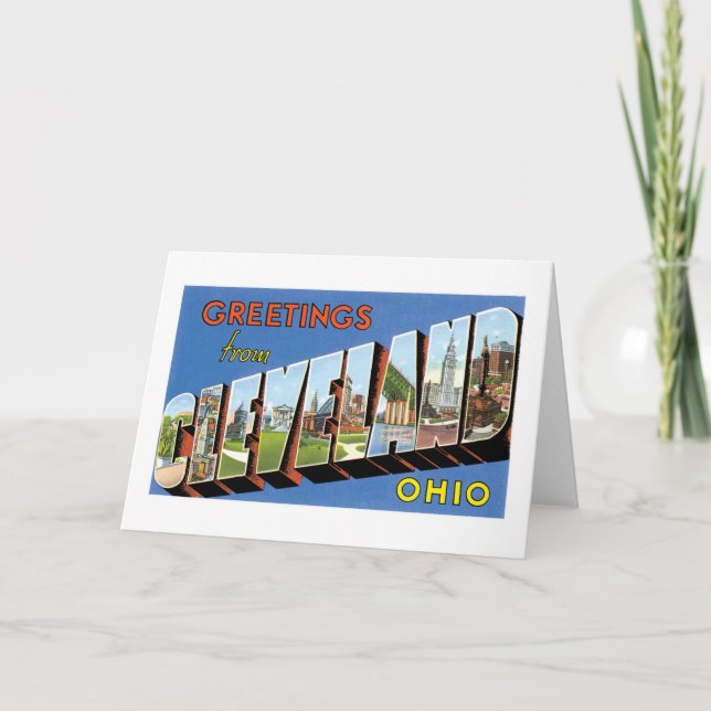 Cartão Greetings from Cleveland, Ohio! (Frente)