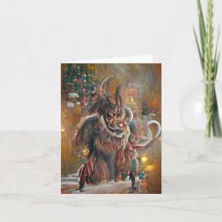 Cartão Greetings from Krampus, 4" x 5.6" Folded Card