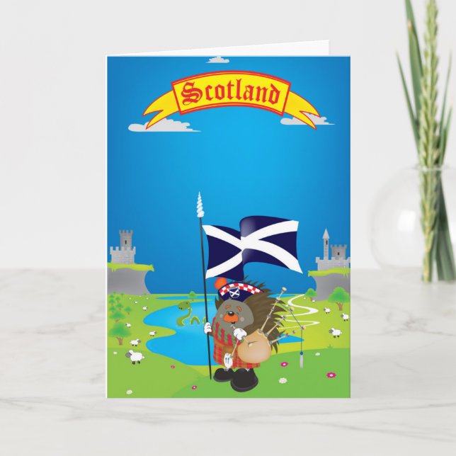 Cartão Greetings from Scotland (Frente)